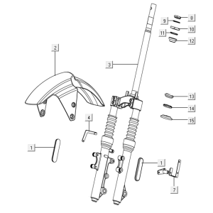 Forcella anteriore - auricolare Niu N-pro bianco - rosso
