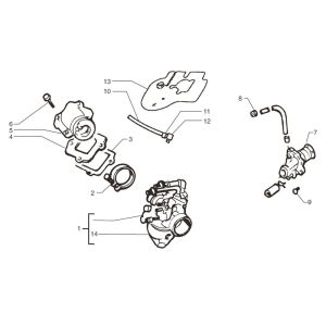 Carburatore - Pompa olio - Collettore di aspirazione Beta ARK-Tribe 50 2 tempi AC argento 2009
