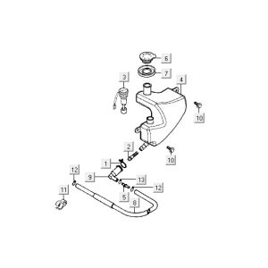 Serbatoio olio Kymco Super9 50 2 tempi LC vecchio modello nero opaco giallo