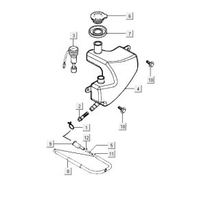 Serbatoio olio Kymco Vitality 50 2 tempi AC in argento perlato