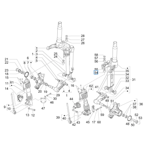 Ricambi forcella anteriore (Mingxing) Piaggio MP3 350 Maxi Sport ABS Euro 4 2018-2020