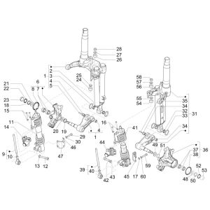 Ricambi forcella anteriore (Mingxing) Piaggio MP3 300 HPE/300 HPE Sport ABS Euro 5 2020-2022