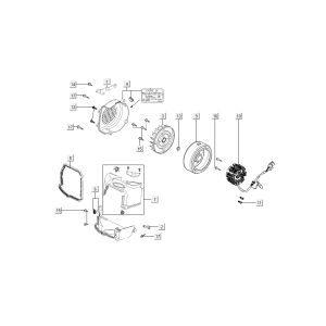 Accensione - statore - volano - tappi di raffreddamento Kymco Super8 50 4 tempi 2007-2009 arancione