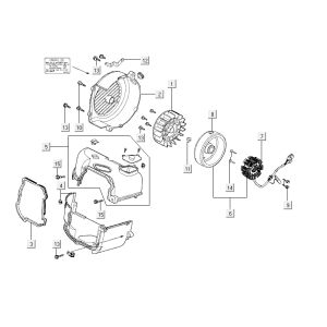Accensione - statore - volano - cappucci di raffreddamento Kymco Agility 10' 4 tempi bianco argento