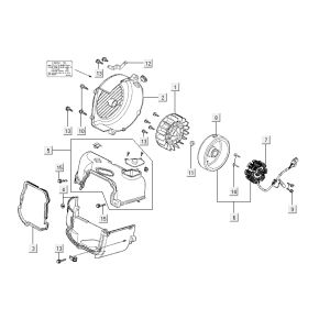Accensione - statore - volano - cappucci di raffreddamento Kymco Agility 12' 4 tempi argento