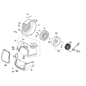 Accensione - statore - volano - cappucci di raffreddamento - GY6 10/12 pollici Euro 4 2018 → a tm d
