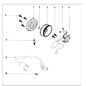 Accensione - Statore - Volano - Bobina di accensione - Candela Peugeot Speedfight 3 50 4 tempi AC Blue