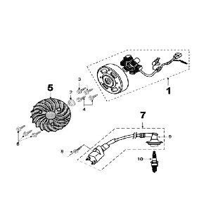 Accensione - statore - volano - bobina di accensione - candela Peugeot Speedfight 3 50 2 tempi AC rossa