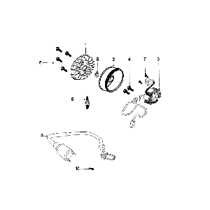 Accensione - Statore - Volano - Bobina di accensione - Candela Peugeot Speedfight 4 50 4 tempi AC rosso/nero