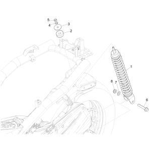 Ammortizzatore Piaggio Liberty 50 4 tempi AC IGET 3V Euro 5