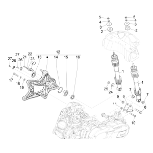Ammortizzatore Vespa GTS 125 IE ABS Euro 5 2021