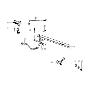 Pedale freno - Pedale Kickstart - Pedale cambio Kymco K-Pipe 4 tempi bianco
