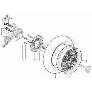 Ruota posteriore - Disco Freno Piaggio Beverly 125 RST 4V Euro 3 2010-2015