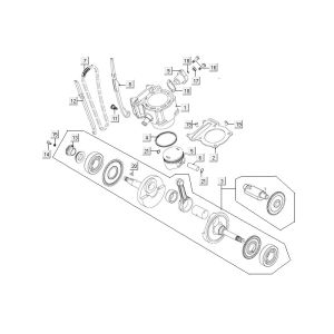 Albero motore - cilindro - pistone - catena di distribuzione Kymco MXU 300R