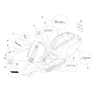 Stemmi - Adesivi - Logo Vespa Sprint 125 3V IE ABS