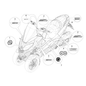 Stemmi - Adesivi - Logo Piaggio MP3 300 HPE/300 HPE Sport ABS Euro 5 2020-2022