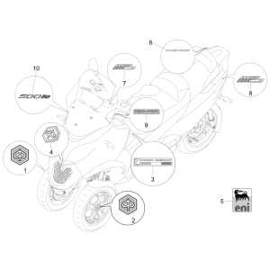 Stemmi - Adesivi - Logo Piaggio MP3 500 LT Business 2014-2016