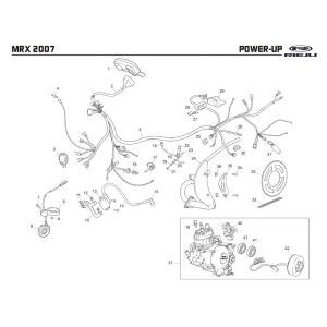 Cablaggio elettrico - Accensione - Accensione - Statore - Volano Rieju MRX P-up rosso 2008 2 tempi