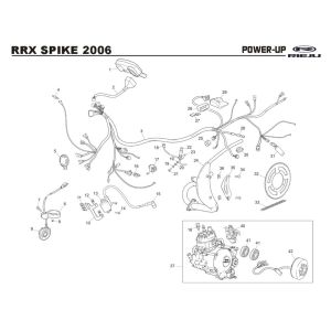 Cablaggio elettrico - Accensione - Accensione - Statore - Volano Rieju Spike-X blu 2009 2 tempi