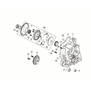 Carter destro - Frizione di avviamento - Pompa olio Sym Fiddle IV 50 Euro 5