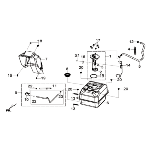 Radiatore Sym Joymax 300I ABS E3 2014-2016 e galleggiante a benzina