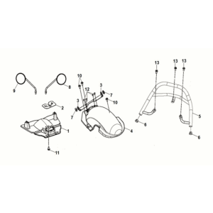 Parafango posteriore - portapacchi posteriore Sym E-MIO