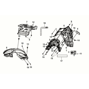 Parafango posteriore - parafango posteriore interno Sym Orbit III 50 E5