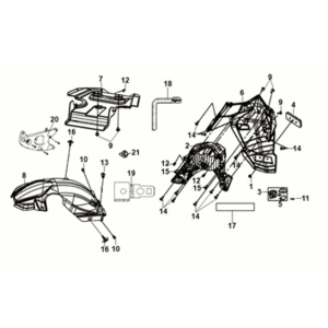 Parafango posteriore - parafango posteriore interno Sym X-Pro 50 E5