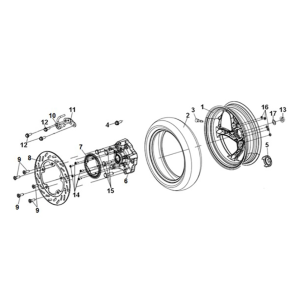 Rear wheel Sym ADX 125i ABS+ TCS E5 2023