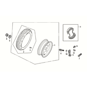 Ruota posteriore Sym Fiddle 50 E3