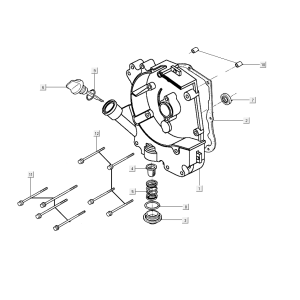 Carter destro - Asta di livello - Filtro olio Kymco People S 50i Euro 4 Blue