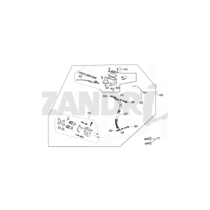 Cilindro del freno - Leva del freno - Tubo del freno - Pinza - Pastiglie freno Santini Capri 125 argentate