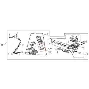 Cilindro del freno - Leva del freno - Tubo del freno - Pinza - Pastiglie dei freni blu China GT