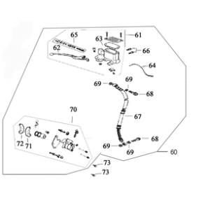 Cilindro del freno - Leva del freno - Tubo del freno - Pinza - Pastiglie freno China Pico marroni