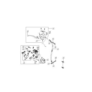 Cilindro del freno - Leva del freno - Tubo del freno - Pinza - Pastiglie freno Kymco Super8 50 4 tempi 2007-2009 arancioni