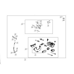 Cilindro del freno - Leva del freno - Tubo del freno - Pinza - Pastiglie freno Kymco Like TT 4 tempi nere lucide 2015 2015