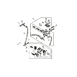 Cilindro del freno - Leva del freno - Tubo del freno - Pinza - Pastiglie freno champagne Sym Allo (WH871)