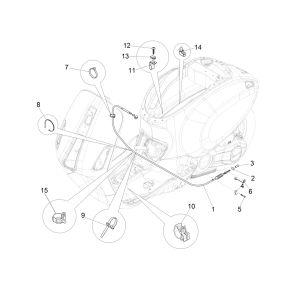 Cavo freno posteriore Vespa Sprint 125 3V IE ABS Euro 5 2021