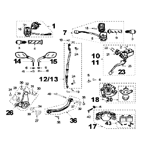Pinza freno Heng Tong Peugeot Speedfight 2 50 2 tempi LC argento