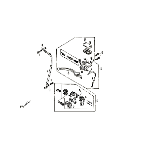 Pinza freno, leva del freno, tubo freno Sym Fiddle III, nero opaco