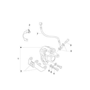 Pinza freno - Pastiglie freno - Tubo freno Vespa LX 50 4 tempi 4V 45km/h