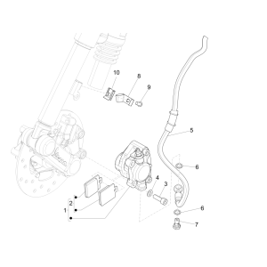 Pinza freno - Pastiglie freno - Tubo freno Vespa Sprint 50 4 tempi IGET 3V Euro 4