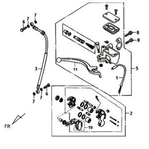 Remklauw voor - remgreep - remleiding Sym Fiddle II