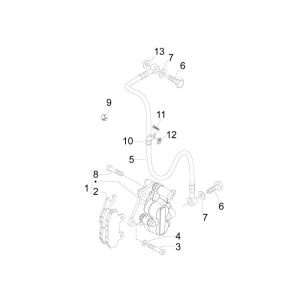 Pinza freno - Tubo freno - Pastiglie freno Piaggio New Fly 4 tempi 2V