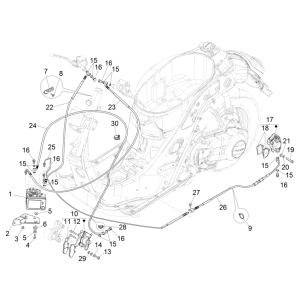 Pinza freno - Pastiglie freno - Tubo freno (ABS) Vespa GTS 125 IE ABS Euro 5 2021