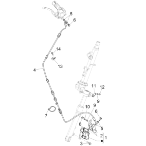 Pinza freno - Pastiglie freno - Tubo freno Piaggio Liberty 50 4 tempi AC IGET 3V Euro 5