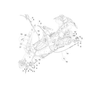 Pinza freno - Pastiglie freno - Tubo freno Vespa GTS 125 IE (senza ABS)