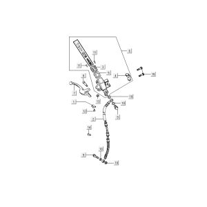 Cilindro del freno - Leva del freno - Tubo del freno Kymco New Dink 4 tempi bianco