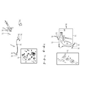 Cilindro del freno - Pinza - Pastiglie freno - Brake Line Agility CITY 16 125