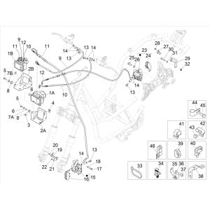 Cilindro freno - Pinza - Pastiglie freno - Tubo freno - Modulo ABS Piaggio Beverly 300 IE ABS Euro 4 2016-2020